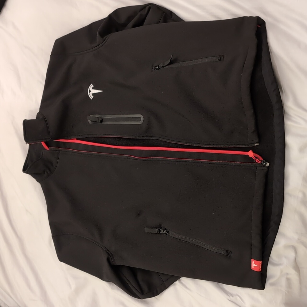Tesla Motors all weather jacket, black and red, size medium